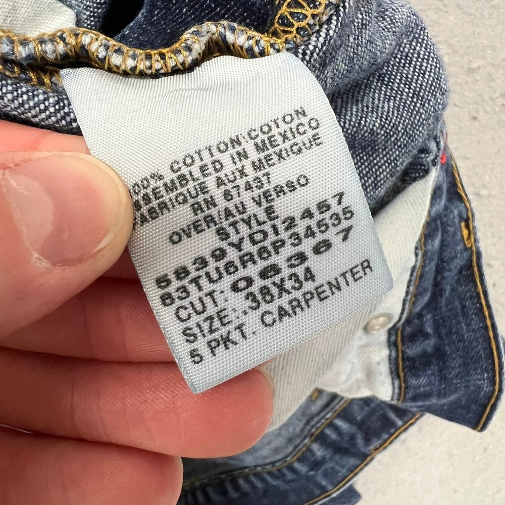 Vintage Y2K Polo Jeans Co Ralph Lauren Mens Carpenter 38x34 Blue Distressed - Picture 4 of 13